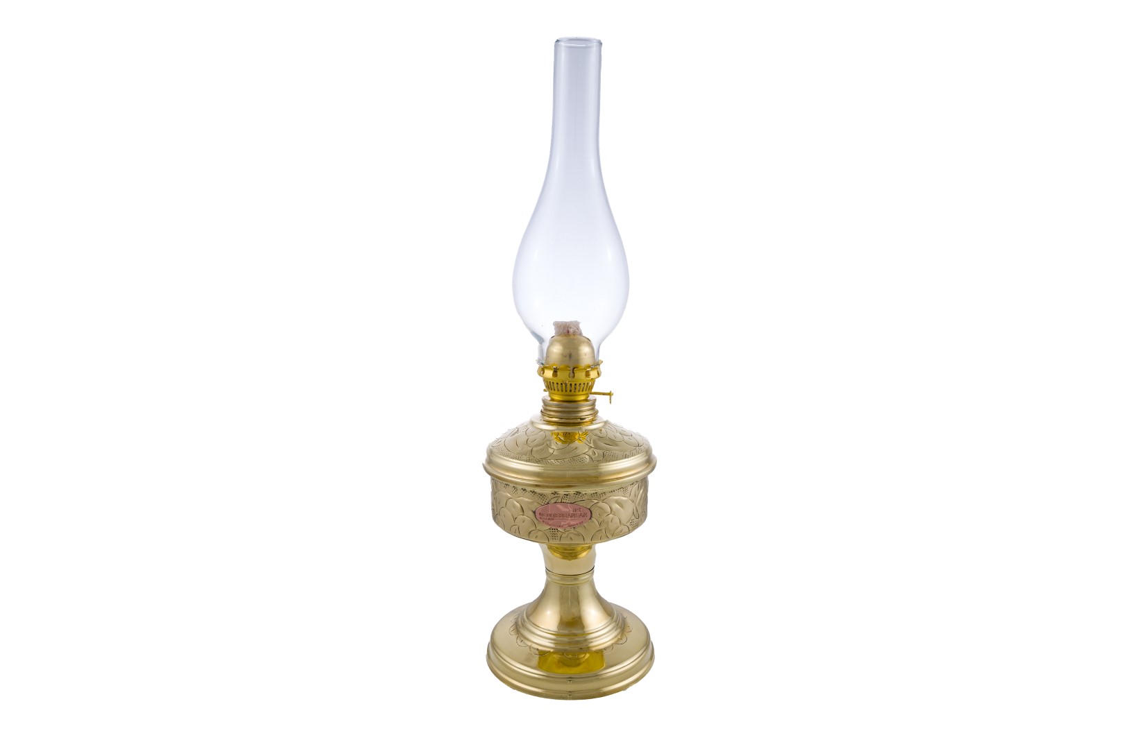 Brass Items - Brass Oil Table Lamp Engraved