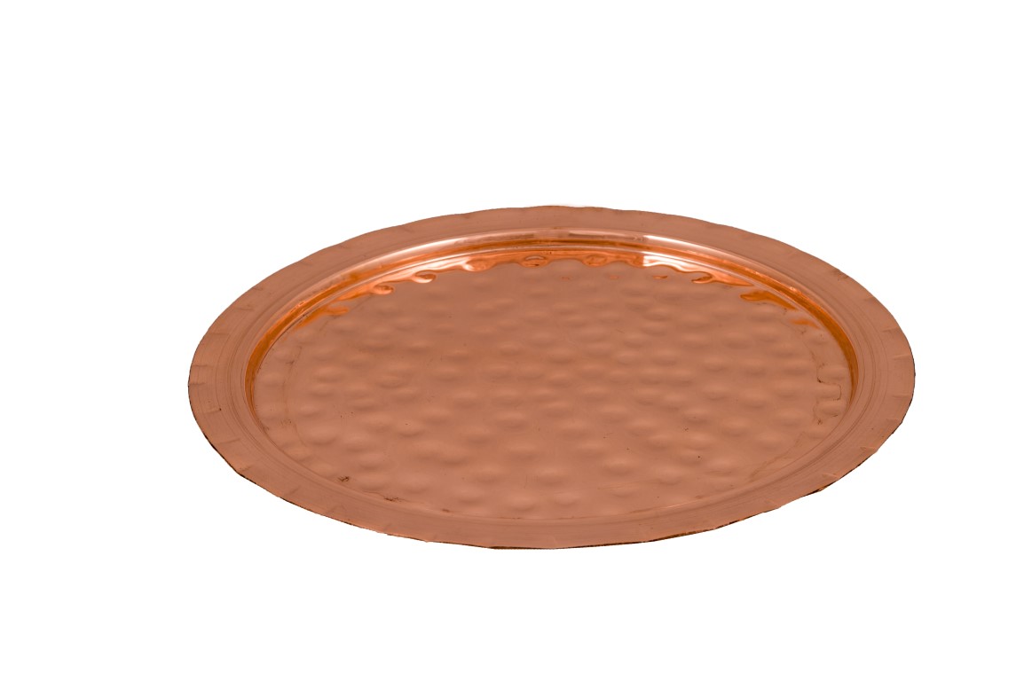 Copper Items - Copper Hammered and Engraved Tray