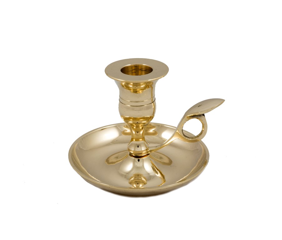 Brass Items - Brass Candlestand with plate